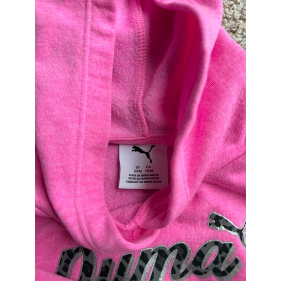 Kids Puma Pink Fleece Hoodie & Flared Leggings outfit Set‎ girls Size 24 Months - Picture 3 of 9